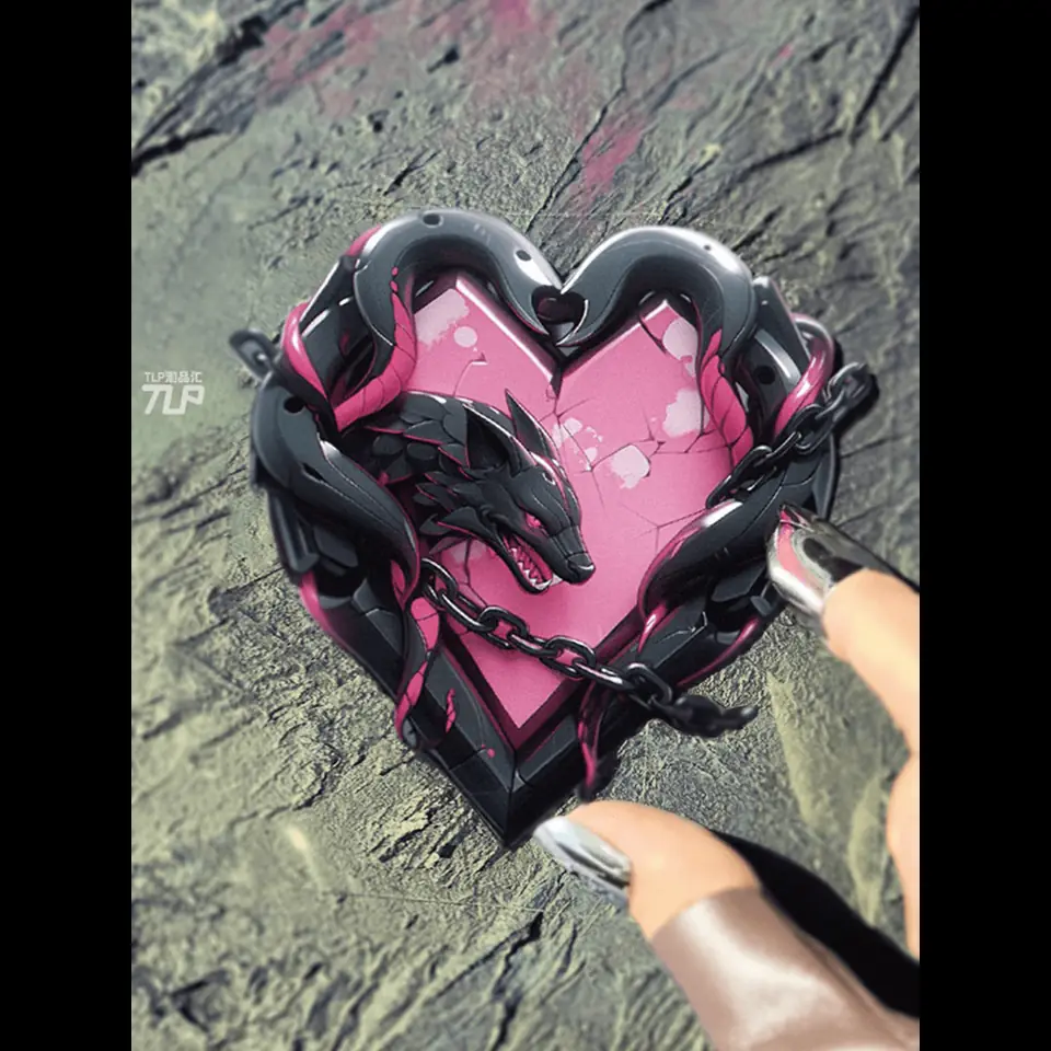 beast locks heart reflective sticker gallery view 3
