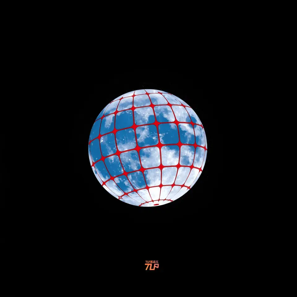 blood moon grid sticker reflective effect