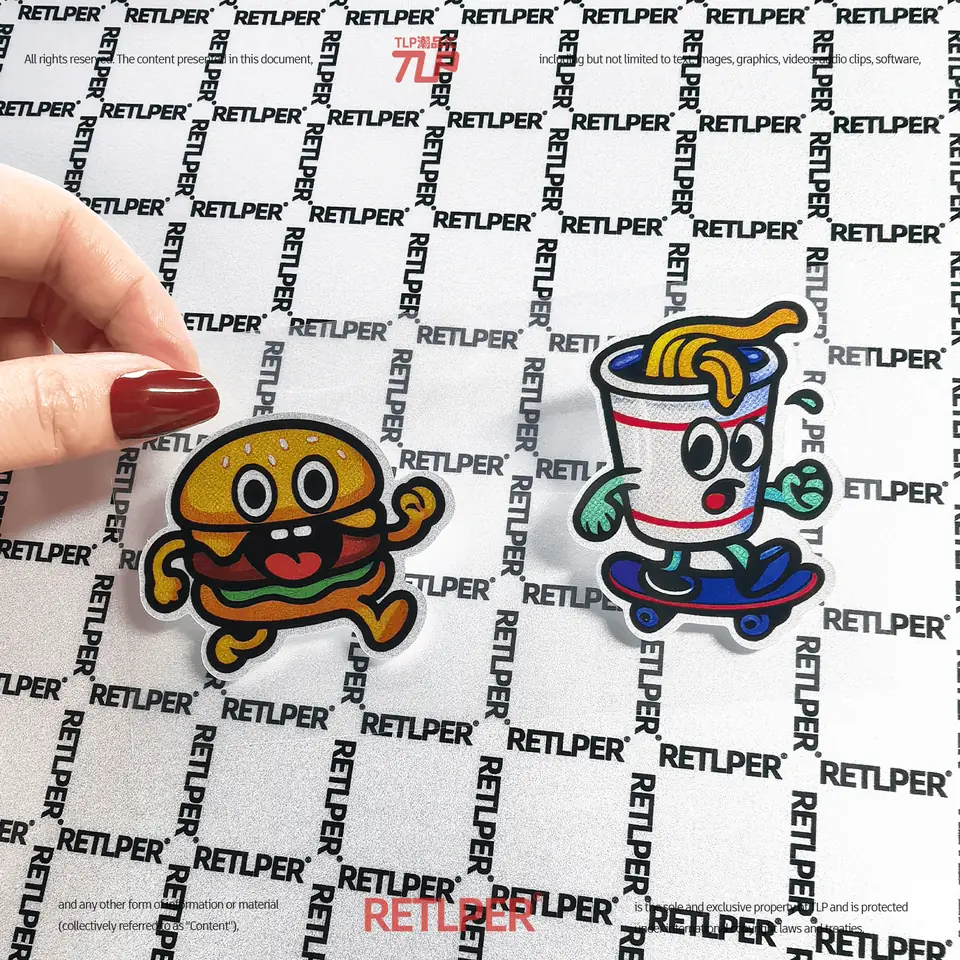 burger and noodles hollow-out sticker gallery view 2