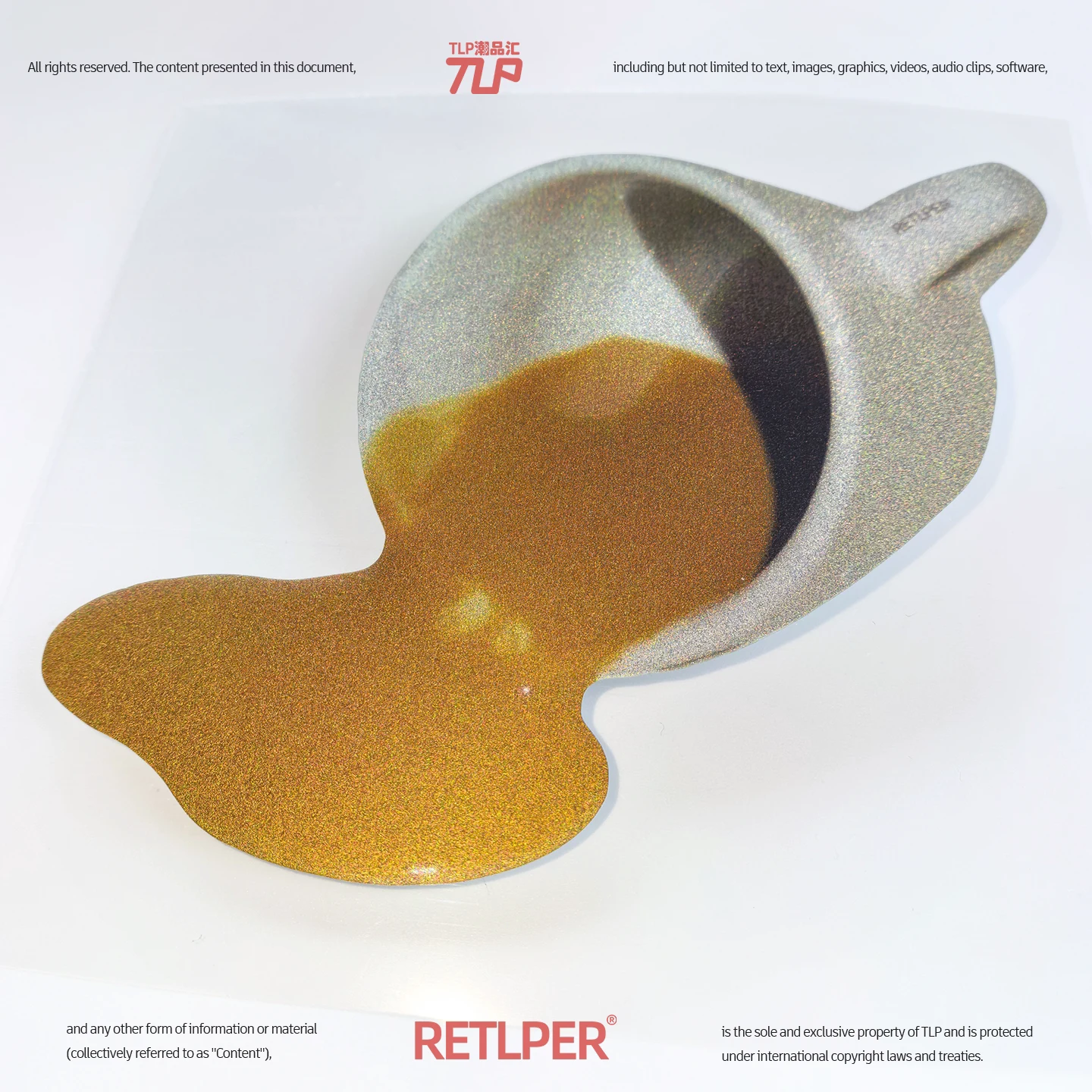 Overturned coffee cup and spilled coffee 3D effect reflective sticker