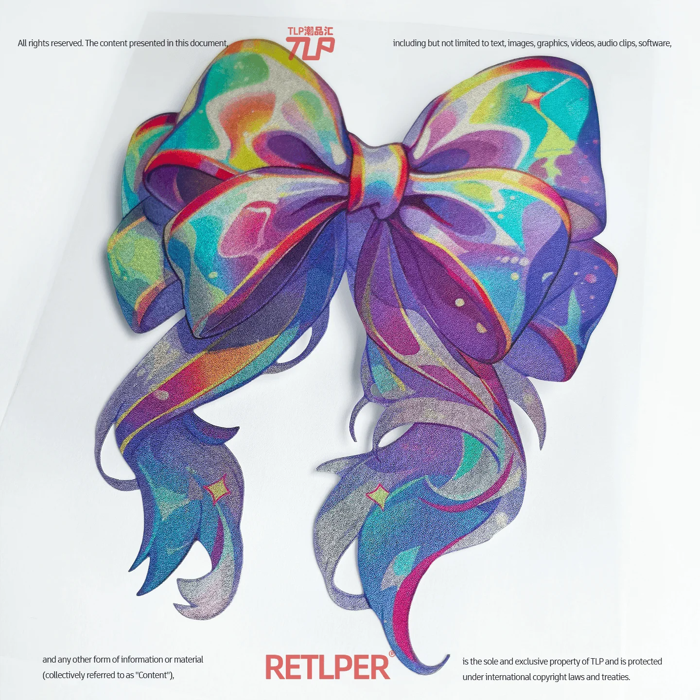 RETLPER colorful flowing bowknot hollow-out sticker full product view