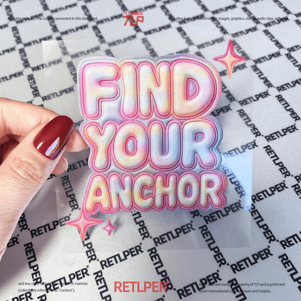 colorful lettering hollow-out sticker gallery view 2