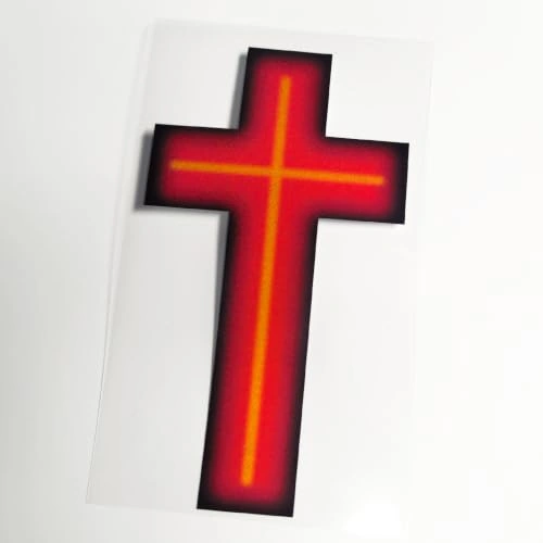 RETLPER AY228B Red with Yellow Line Cross Reflective Car Sticker product photo