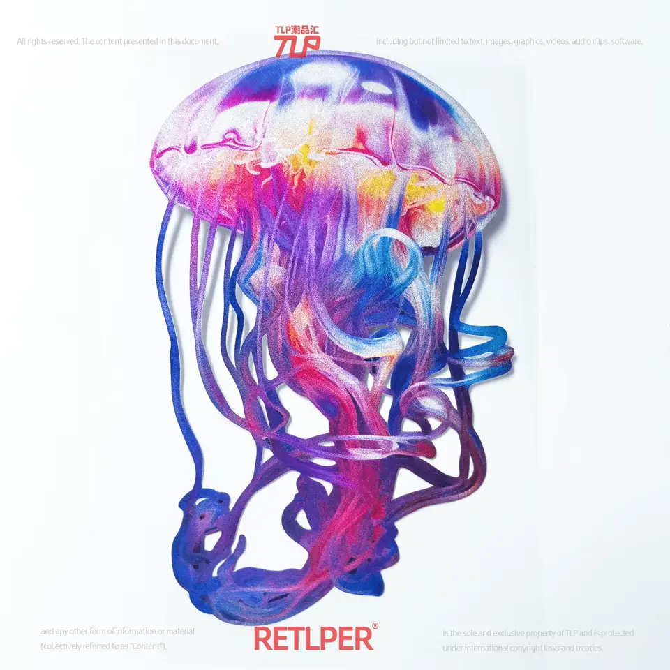 dreamy colorful jellyfish hollow-out sticker