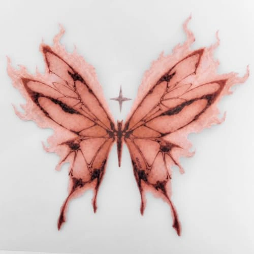 RETLPER AZ829B Pink Orange Flame Butterfly Reflective Car Sticker product photo