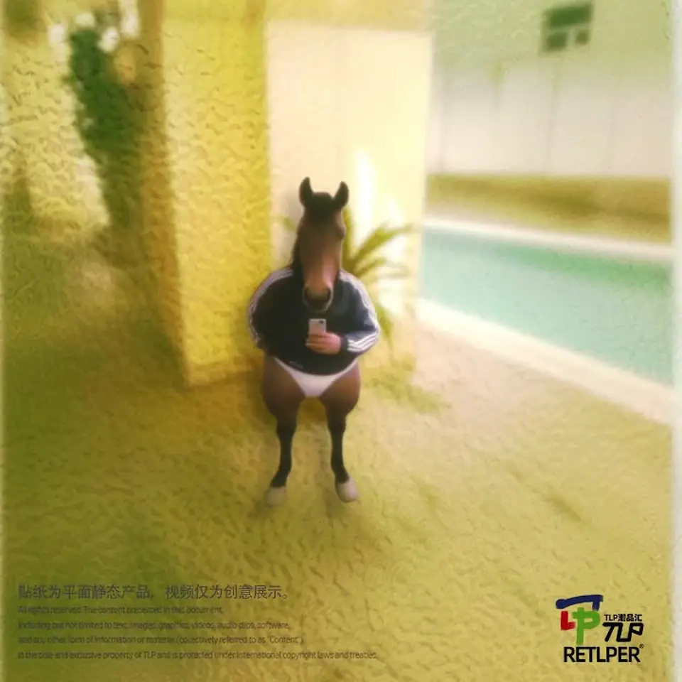 fun little horse selfie hollow-out sticker gallery view 5