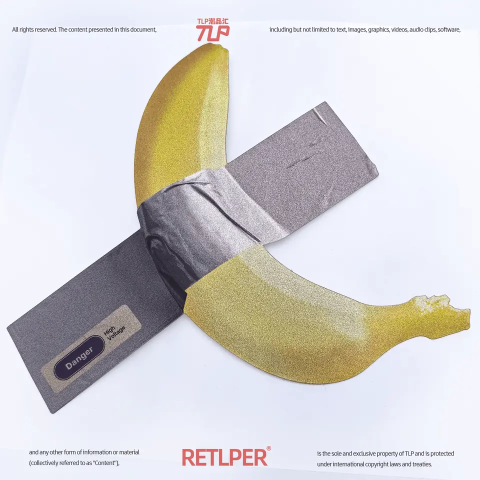 graffiti banana 3D reflective sticker yellow design