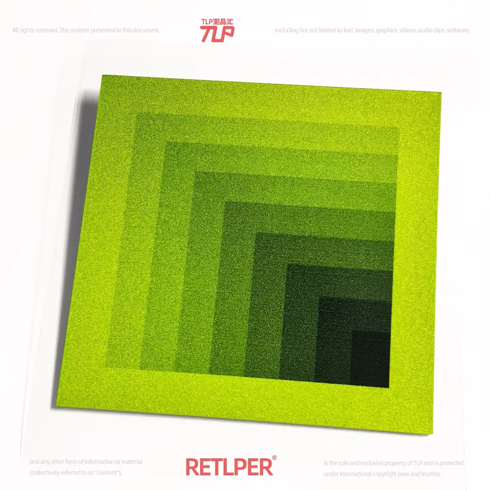 green gradient geometric lines reflective sticker