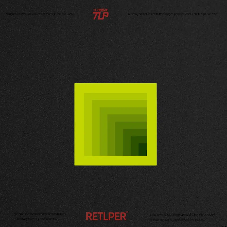 green gradient geometric sticker on black surface