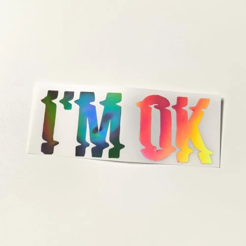 RETLPER YW106 Holographic I'M OK Holographic Color-Changing Car Sticker product photo