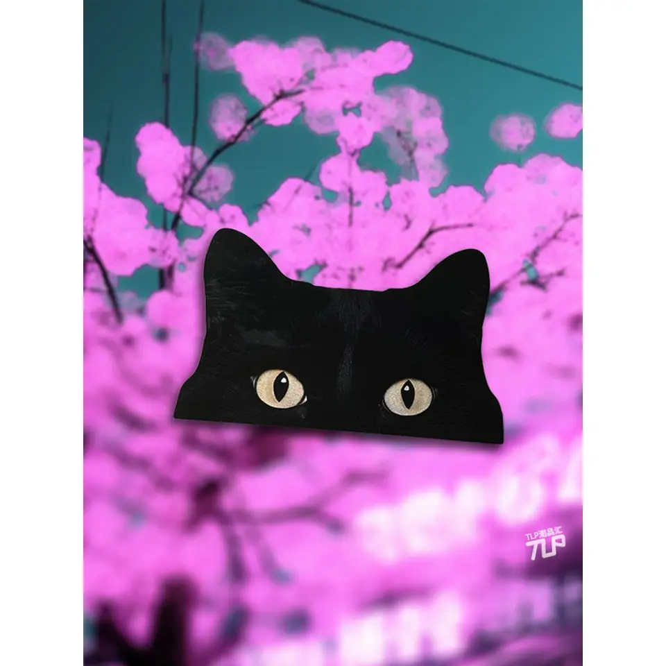 invisible black cat reflective sticker gallery view 4