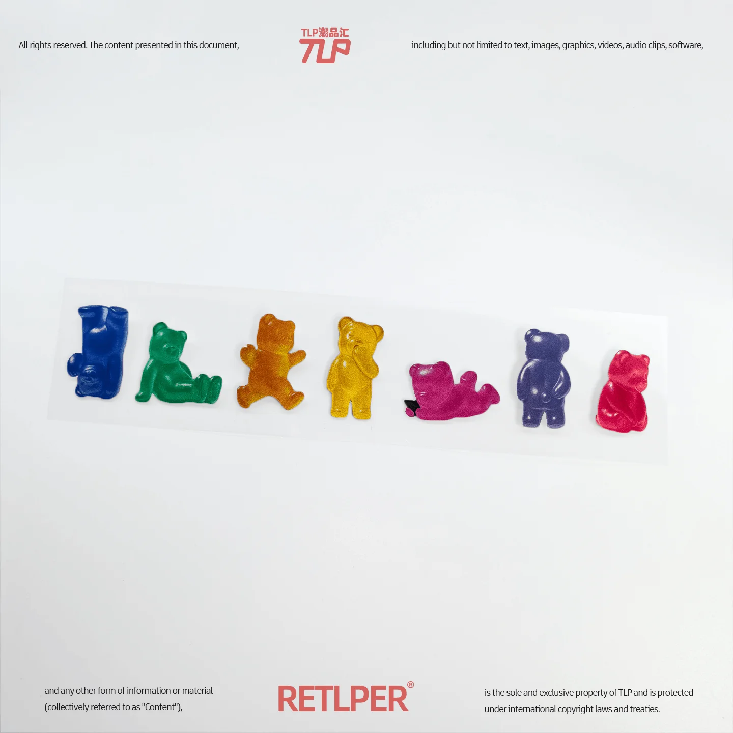 RETLPER Little Bear Candy hollow-out sticker product view