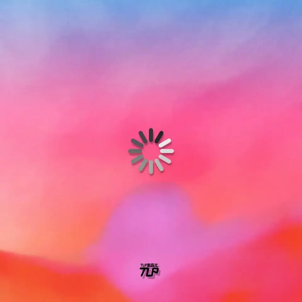 loading spinner sticker on pink gradient background