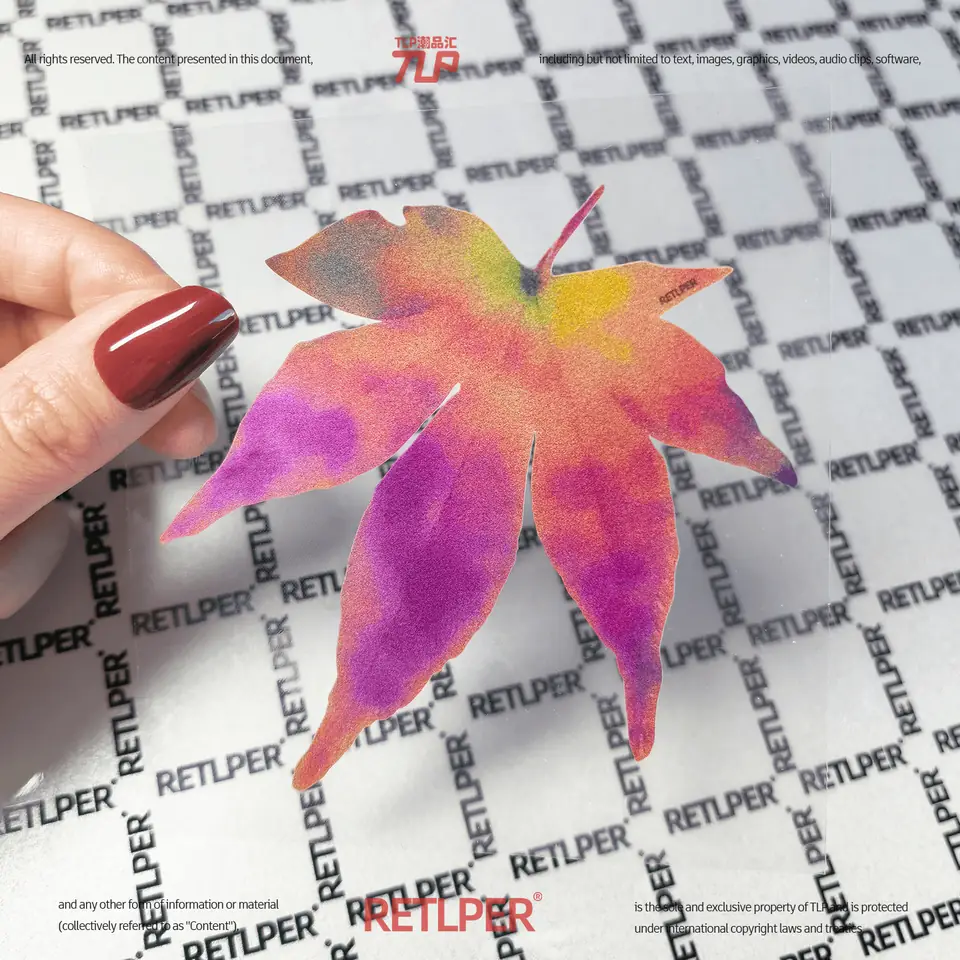 maple leaves ink wash hollow-out sticker gallery view 2