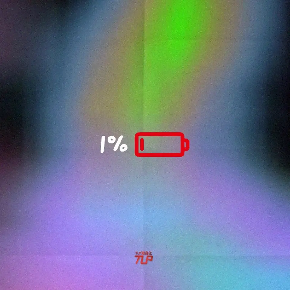 one percent battery low sticker reflective effect