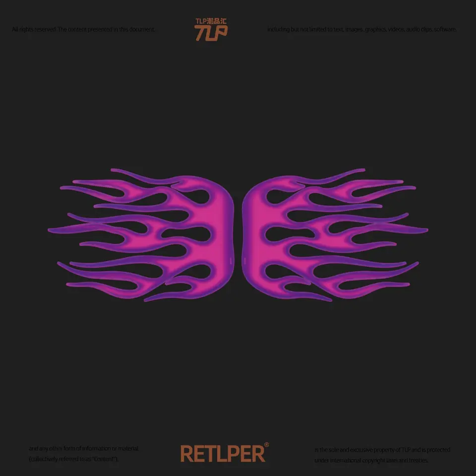 purple pink flame sticker dark background