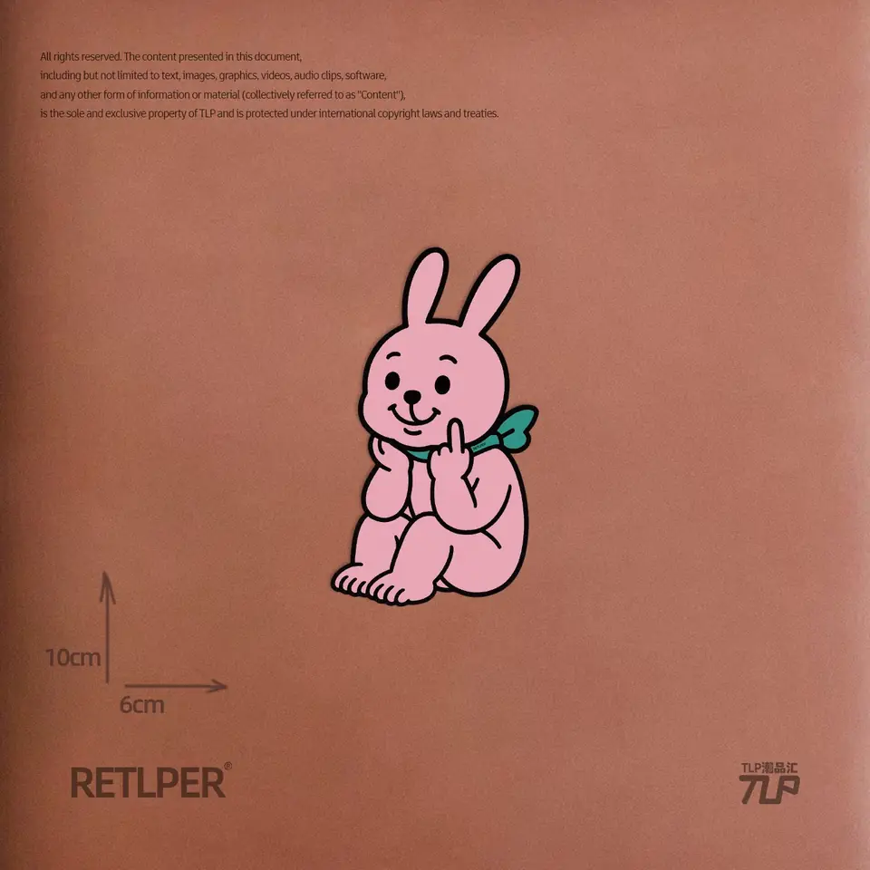 pink bunny in a daze hollow-out sticker gallery view 3