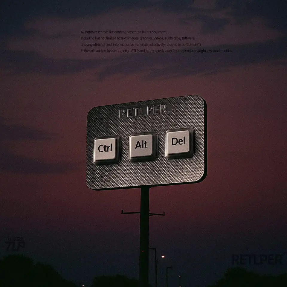 restart button sticker night reflection