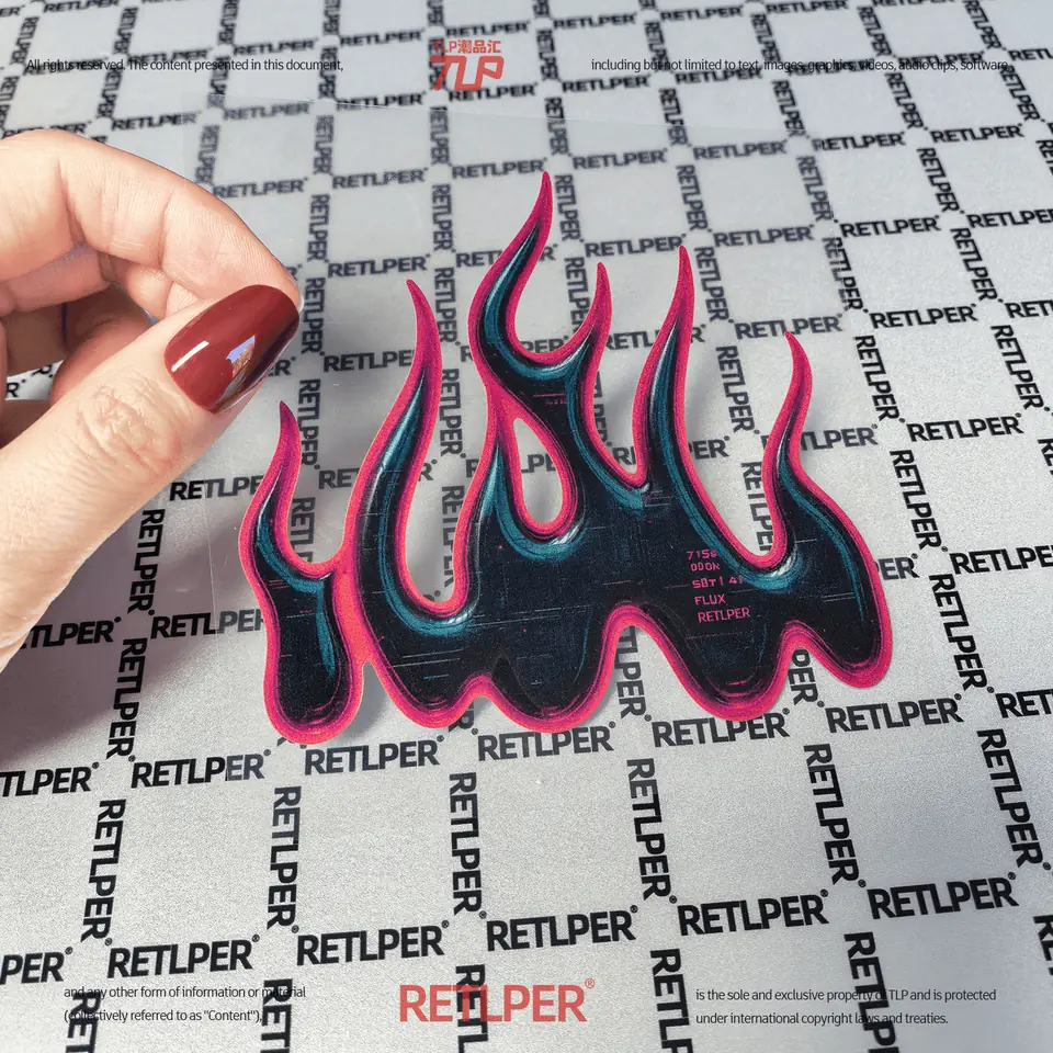 rising flame black iron hollow-out sticker gallery view 2
