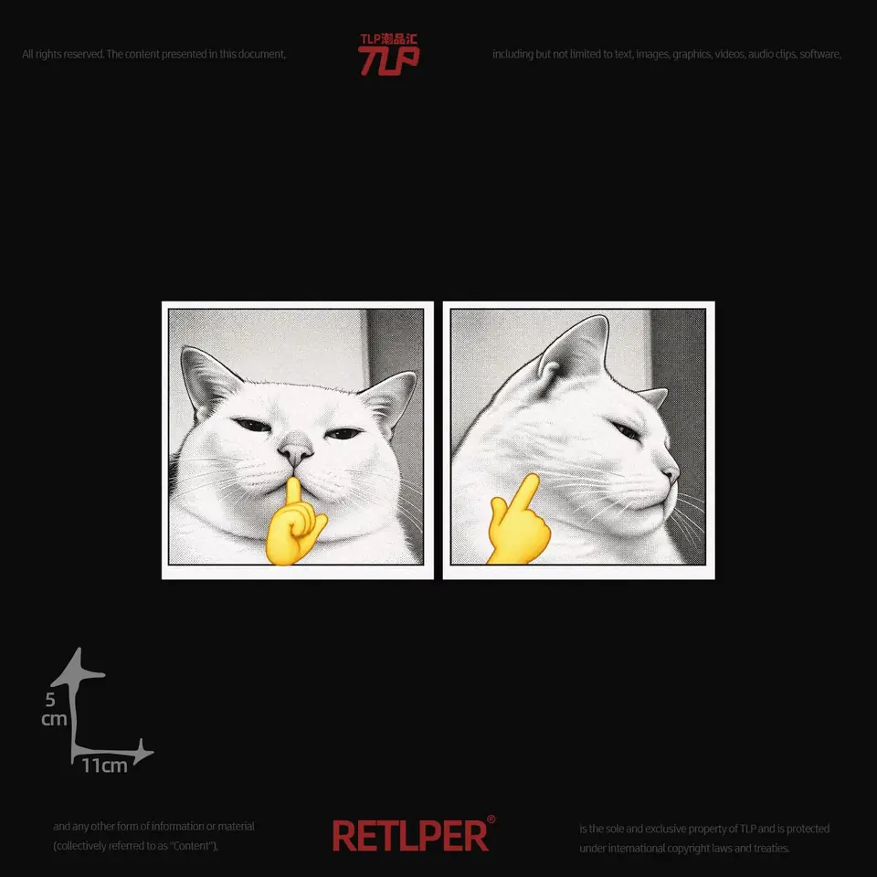 Sigma Cat reflective sticker 11 by 5 centimeter size guide