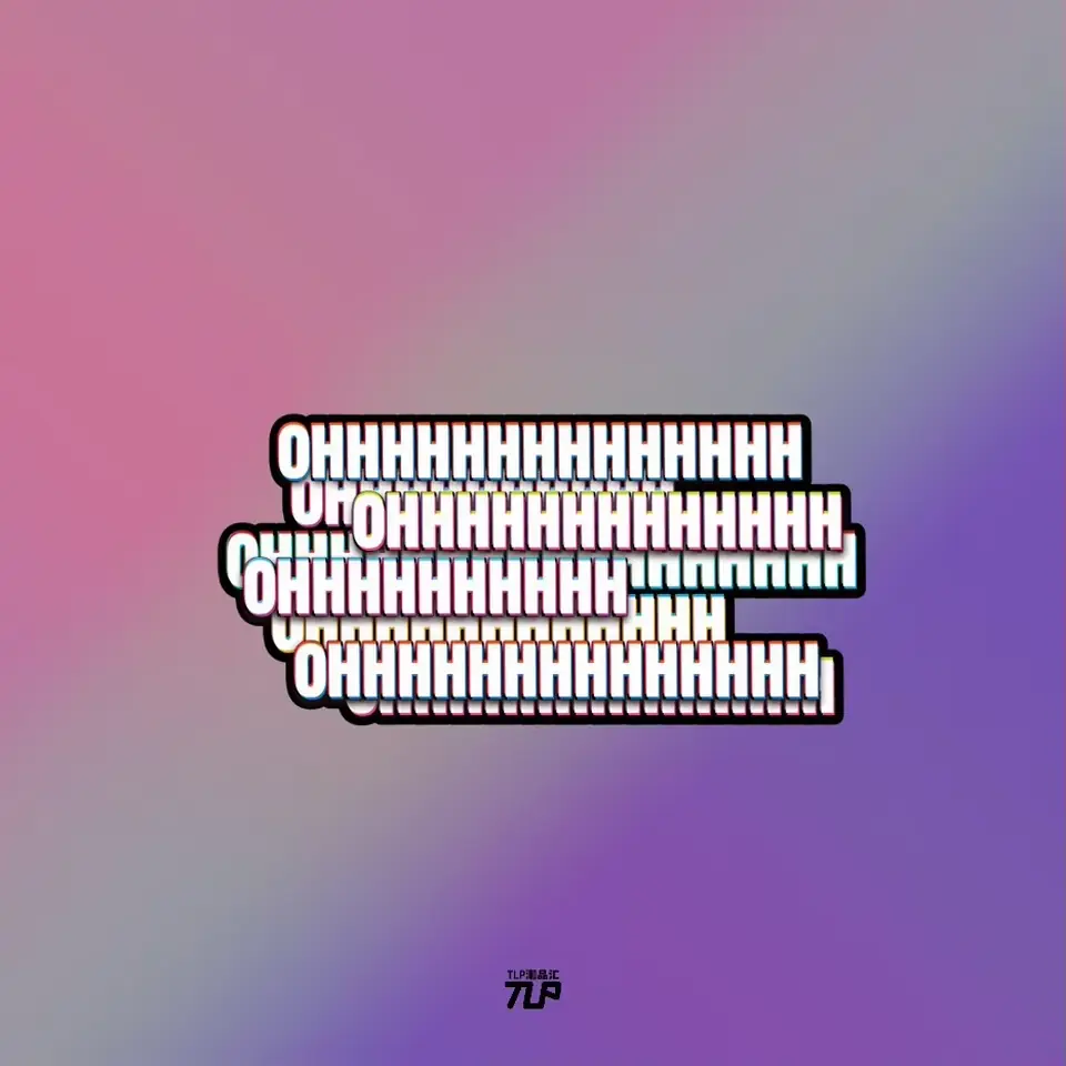 stacked OHHH sticker on pink and purple gradient