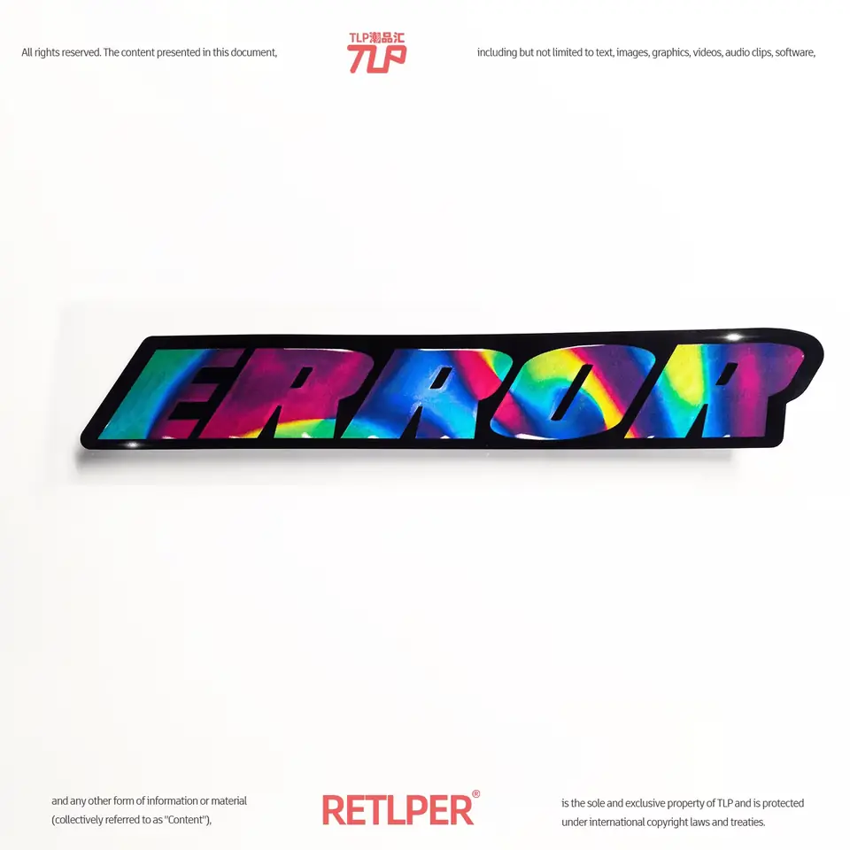 cool rainbow ERROR reflective sticker on white